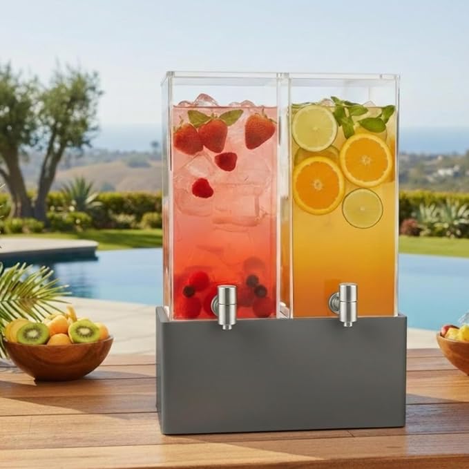 1.25 Gallon Dual Acrylic Beverage Dispenser - Image 3
