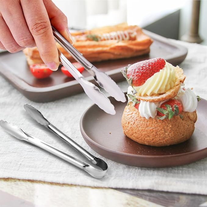 12 Pack Small Serving Tongs, XEVOM Stainless Steel Sugar Tongs Mini Appetizers - Image 6