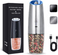 UNNEES Rechargeable Electric Salt and Pepper Grinder, gravity electric salt and by UNNEES
