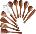 Wooden Spoons for Cooking 11 Pieces Set, High Quality Wooden Kitchen Utensil Set by YYLTJR
