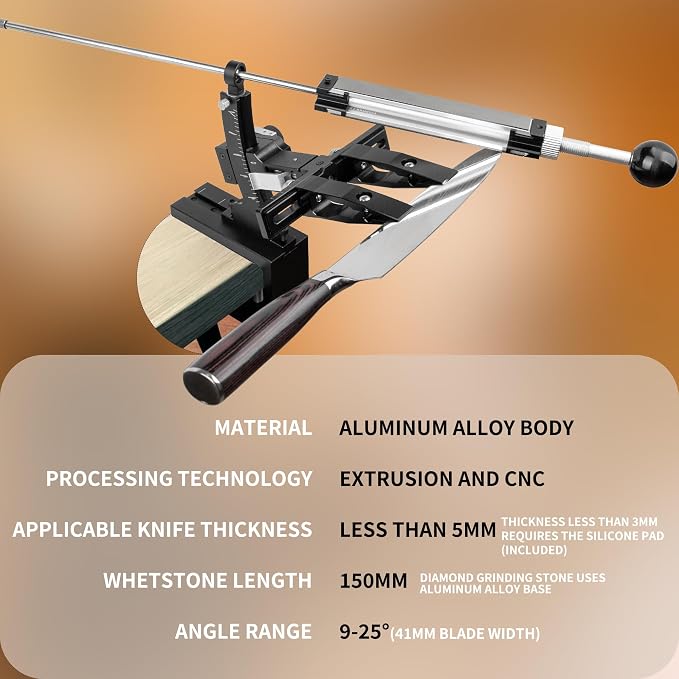 CWOVRS Knife Sharpening System, Precision Adjust Knife Sharpener 9–25° - Image 4