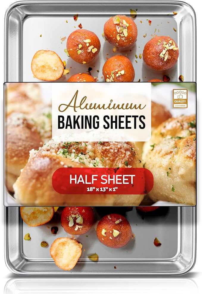 Eatex Aluminum Baking Sheet, Steel Cookie Sheet, 18” x 13” Half Sheet Baking Pan by Eatex