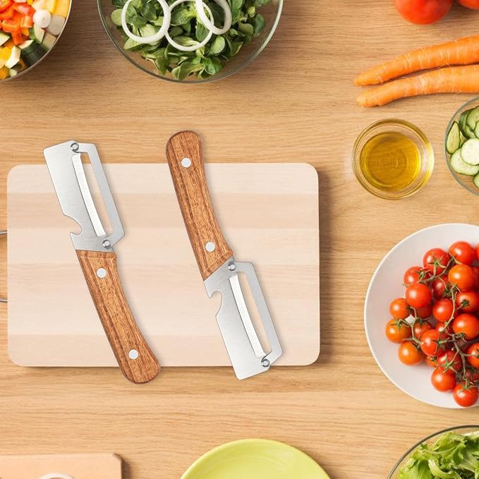2 Pcs Multifunctional Vegetable Peeler, Stainless Steel Blade Peeler - Image 6