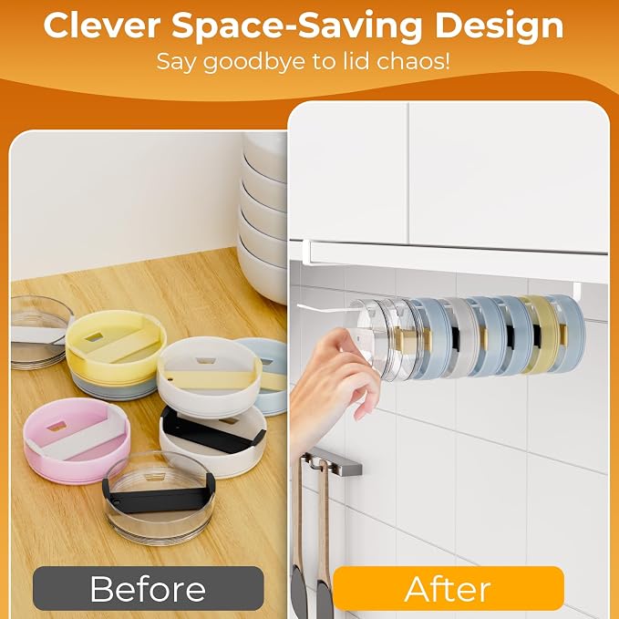 Quehun 2 PCS Tumbler Lid Organizers, Ample Lid Capacity Up to 30 Lids, No - Image 7