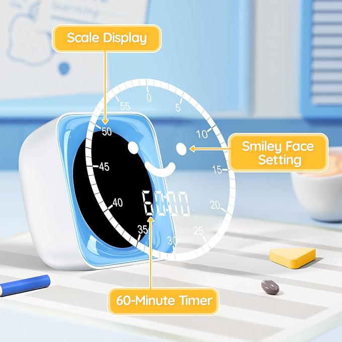60-Minute Visual Timer for Kids Digital Visual Countdown Timer for Kids Toddler - Image 2