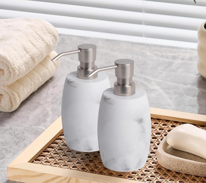 Clasin Home Resin Soap Dispenser Set 2, Refillable Hand Soap Dispenser - Image 8