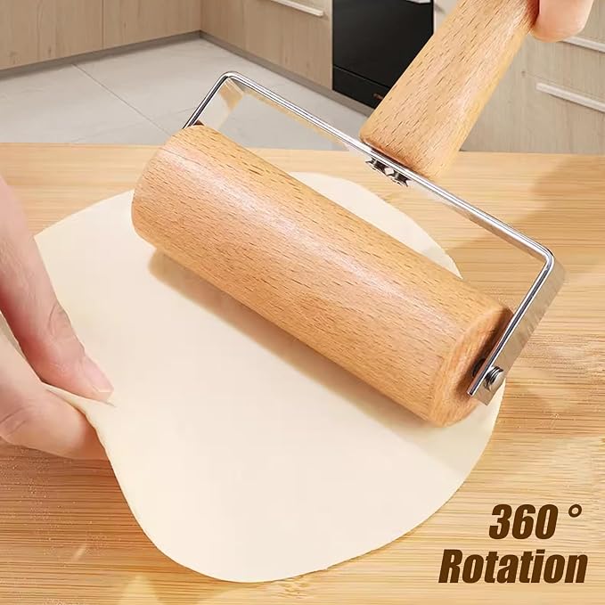 Small Rolling Pin, Wooden Dough Roller, Non-Stick Pizza Roller, T Type Rolling - Image 4