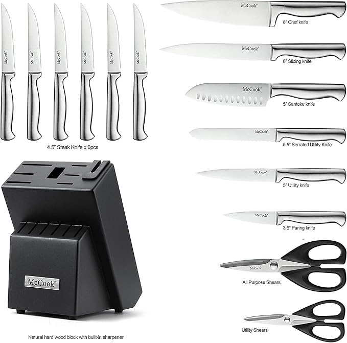 McCook® Knife Sets, German Stainless Steel Knife Block Sets - Image 2