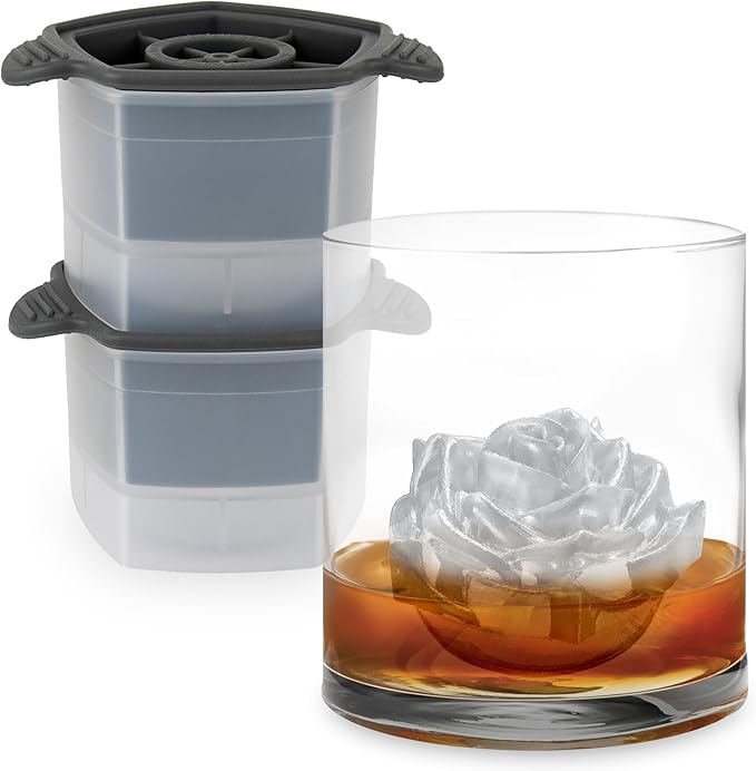 Tovolo Rose Ice Cube Mold Pack of 2 Large Craft Ice Molds by Tovolo