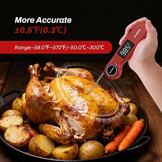 Instant Read Meat Thermometer, GrillBliss USB-C Rechargeable Digital Food - Image 3