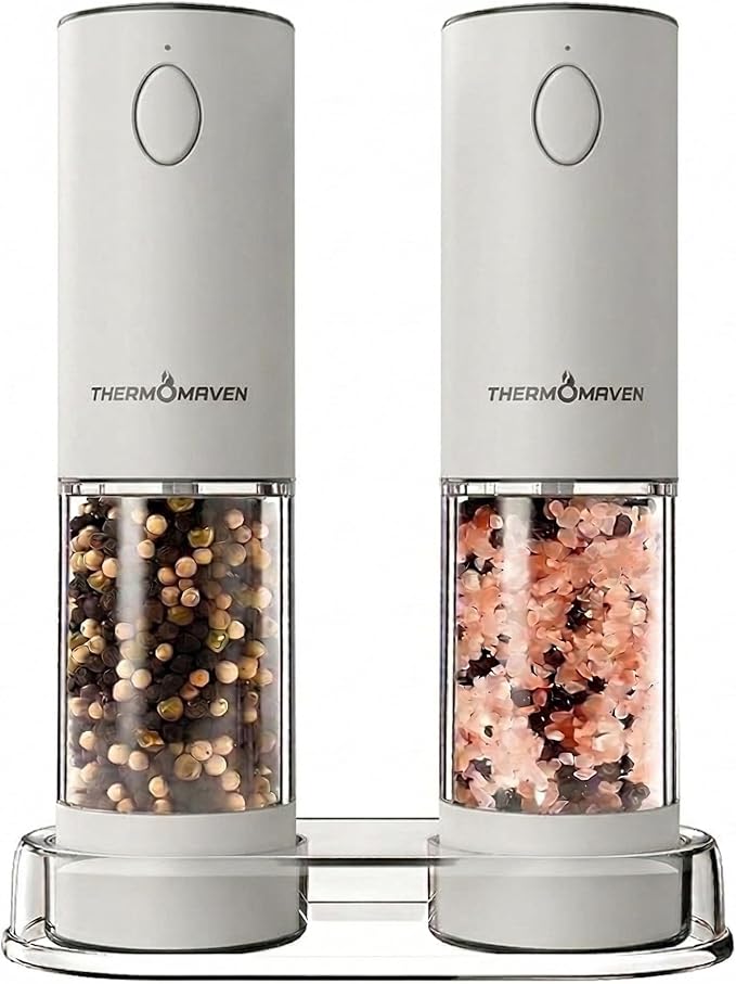 ThermoMaven Electric Salt and Pepper Grinder Set, 110ml Larger Rechargeable by ThermoMaven
