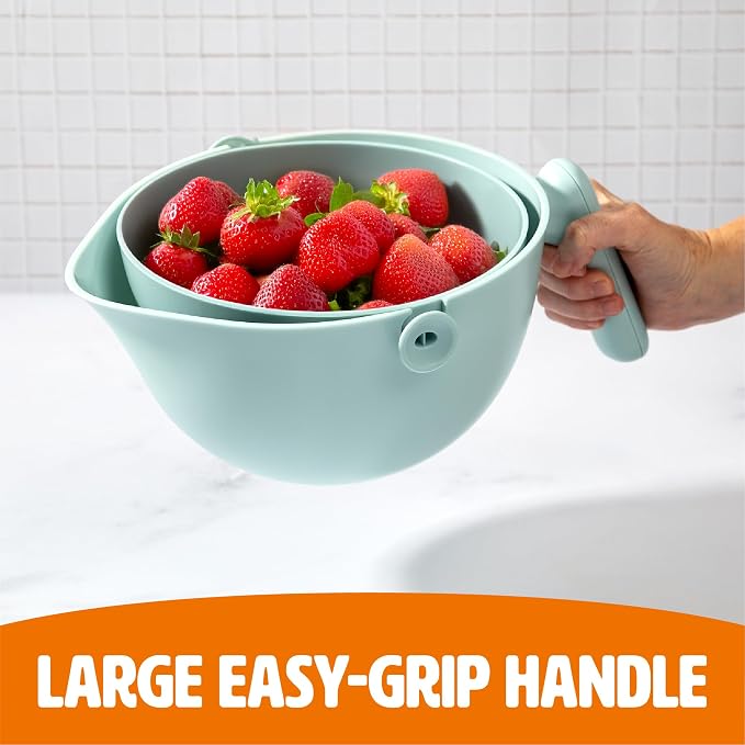 Tasty 2-in-1 Swing Bowl Colander, Built-In Strainer Basket - Image 4
