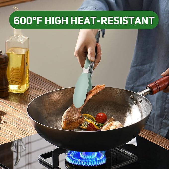 Tongs for Cooking, 600ºF High Heat-Resistant Stainless Steel Kitchen Tongs - Image 8