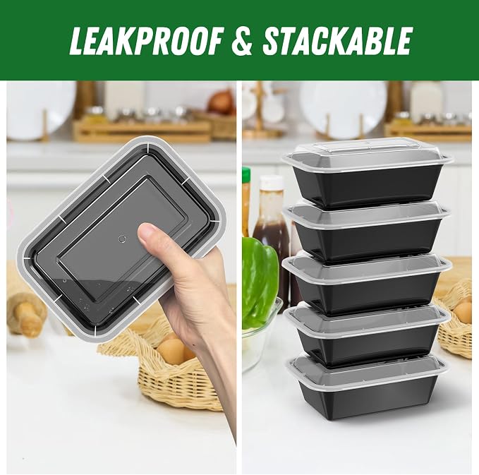 Dealusy 50 Pack 24 oz Meal Prep Containers Reusable - Image 4