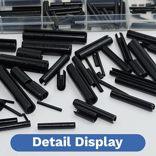 248 Pcs SAE Roll Pin Assortment Set Steel Split Expansion Pin 10 Sizes 1/16 - Image 3
