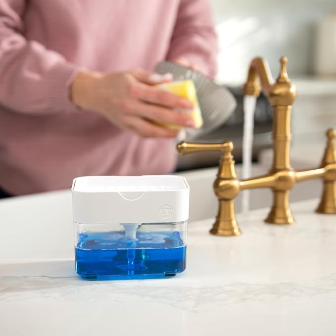 S&T INC. Dish Soap Dispenser and Sponge Holder - Image 4