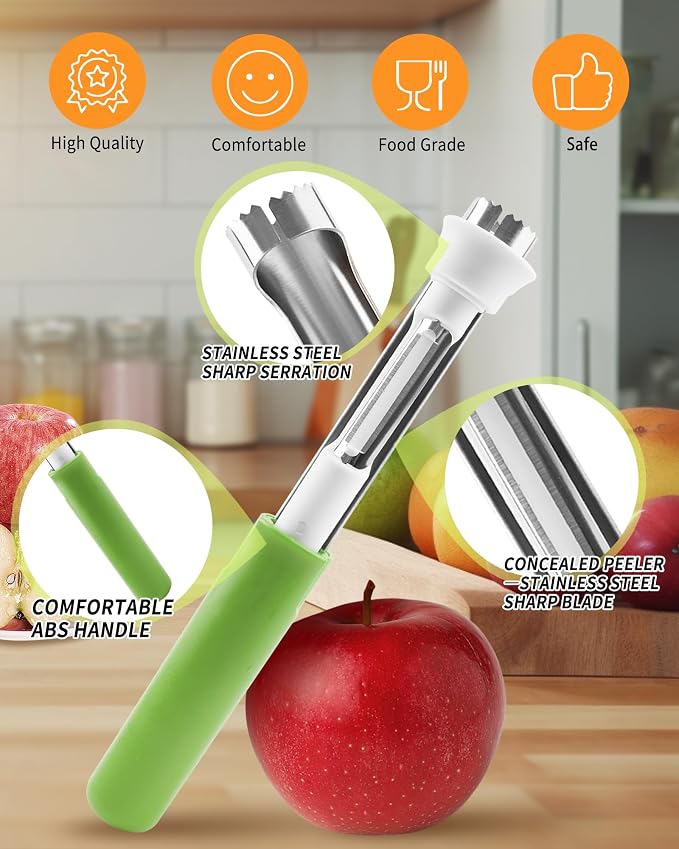 2 in 1 Apple Corer and Peeler Tool, Fruit Vegetable Corer and Peeler Tool - Image 2