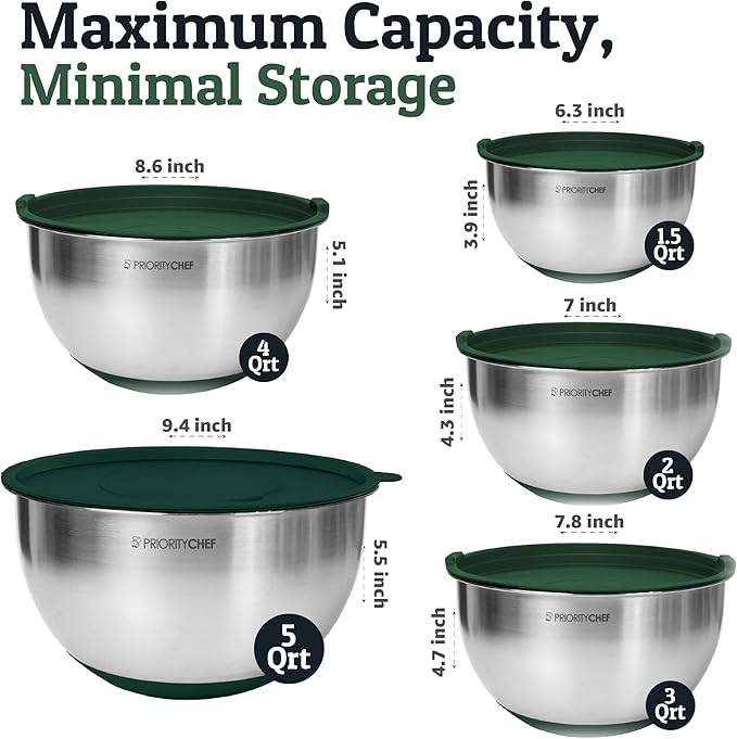 Priority Chef Stainless Steel Mixing Bowls - Image 2