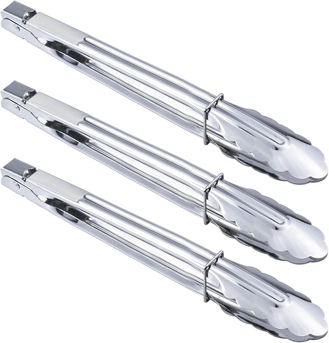 HINMAY Stainless Steel Serving Tongs Grilling Tongs by HINMAY