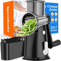 5 Blades Rotary Cheese Grater Hand Crank Vegetable Chopper Shredder Spiralizer by SpaceHacks