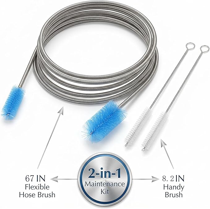 67" Flexible Drain Brush Set, Double Ended Long Hose Pipe Cleaner - Image 2