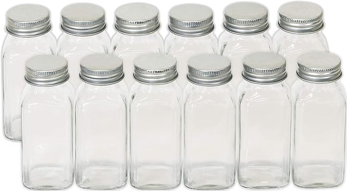 Simple Houseware Spice Jars 6 Ounce Square Glass Bottles - Image 3