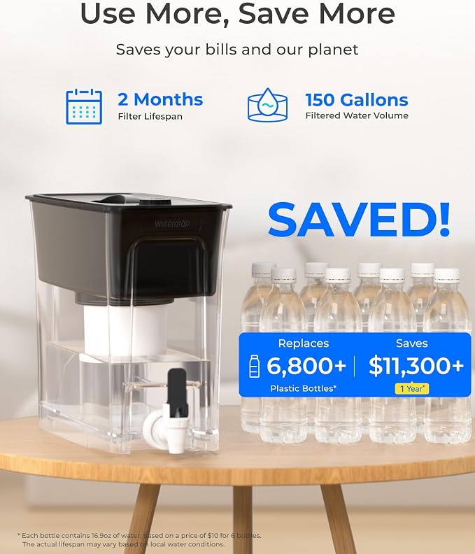 Waterdrop Fluoride-Reducing Water Filter Dispenser, 150-Gallon Long-Life - Image 6