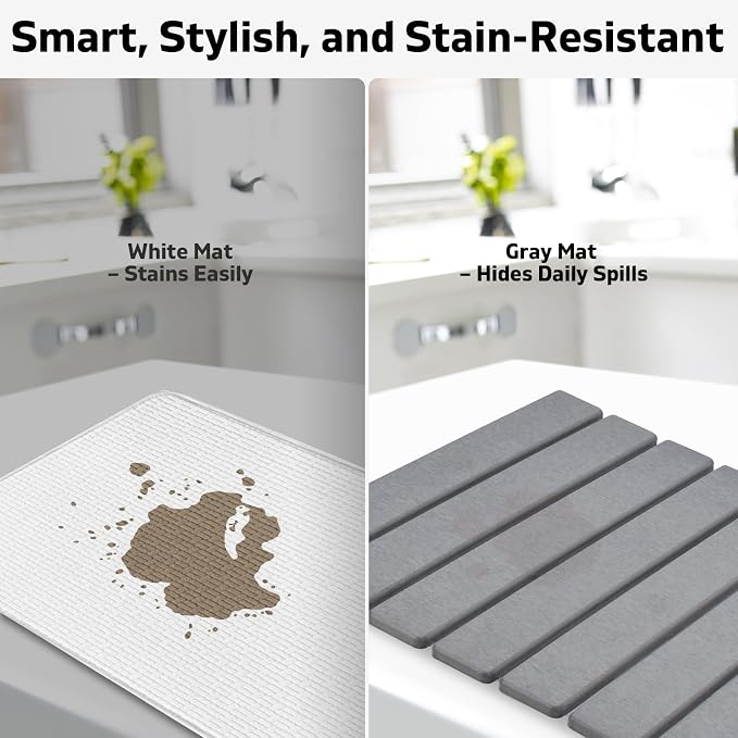 Large Stone Dish Drying Mats for Kitchen Counter, Eco-Friendly Absorbent - Image 5