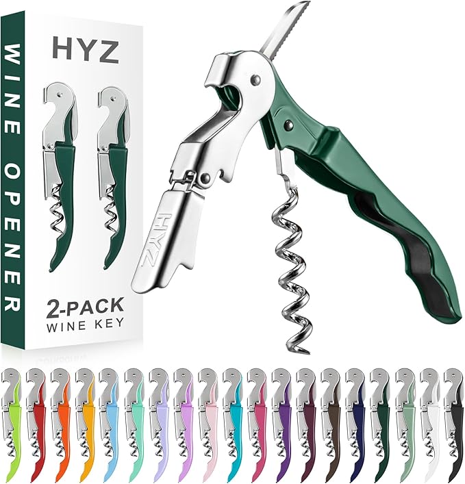 HYZ 2-Pack Wine Opener Waiter Corkscrew, Professional Wine Key by HYZ