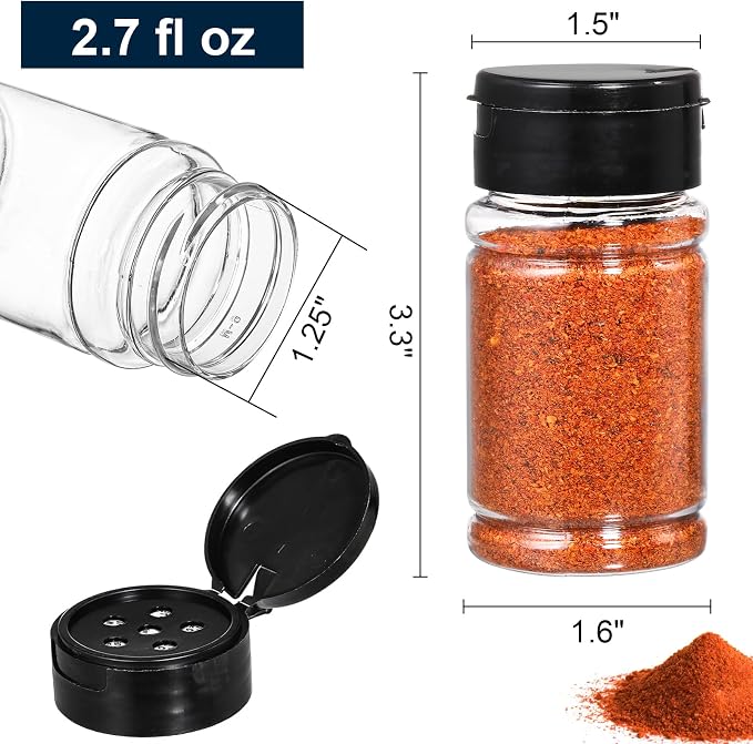 Tosnail 36 Pack 2.7 Oz Small Plastic Spice Bottles - Image 2