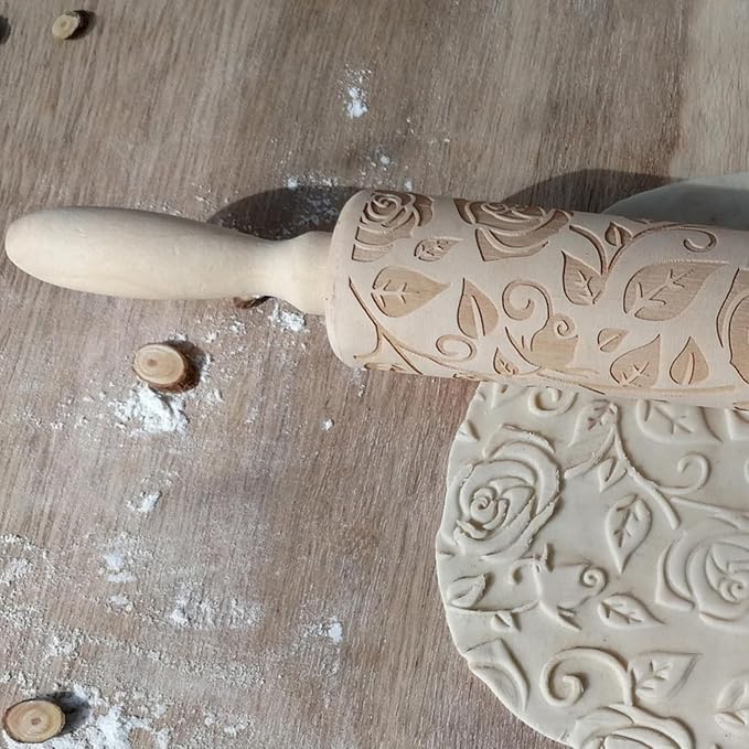 Ragyzity Wooden Embossed Rolling Pin - Image 3