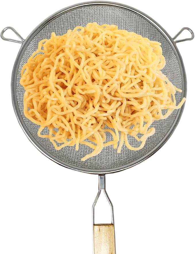 Huji Stainless Steel Fine 8" Double Mesh Food Strainer Colander Sieve Sifter - Image 3