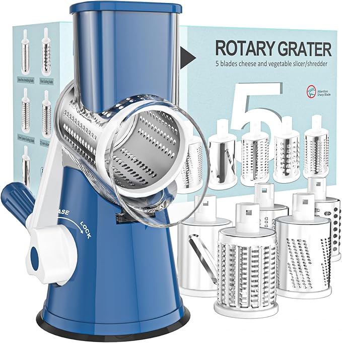 Cambom Rotary Cheese Grater Hand Crank Cheese Shredder by Cambom