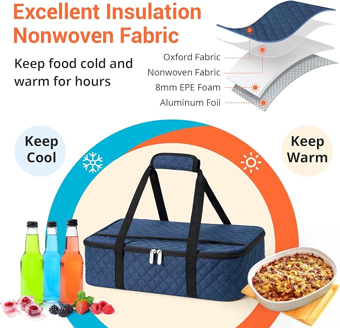Insulated Casserole Carrier Portable Food Tote - Image 3