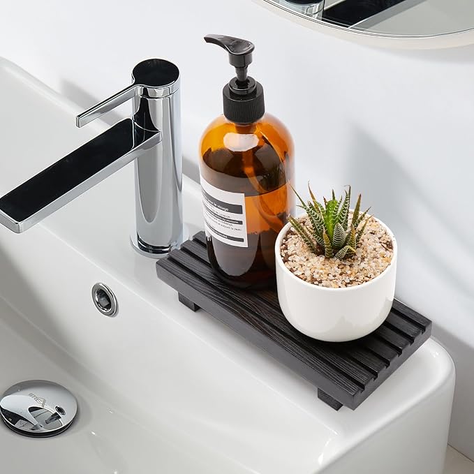Renawe Small Black Bathroom Decor Tray - Image 3