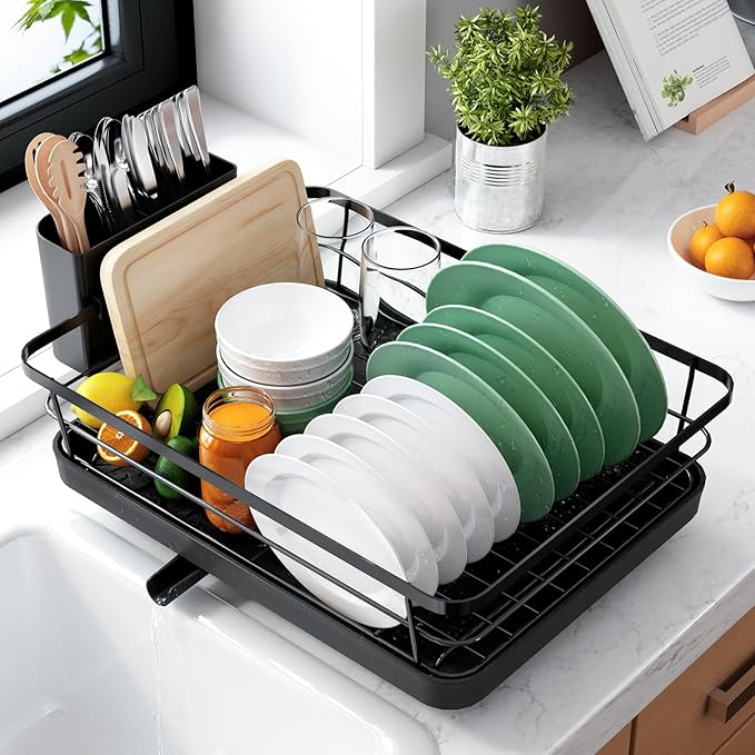 Kitsure Dish Drying Rack for Kitchen Counter, Stainless Steel Sink Organization by Kitsure