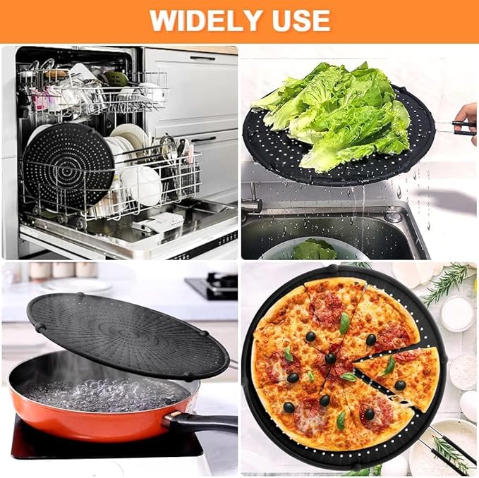 Silicone Splatter Screen for Frying Pan, 13inch Grease Splatter Guard, - Image 6