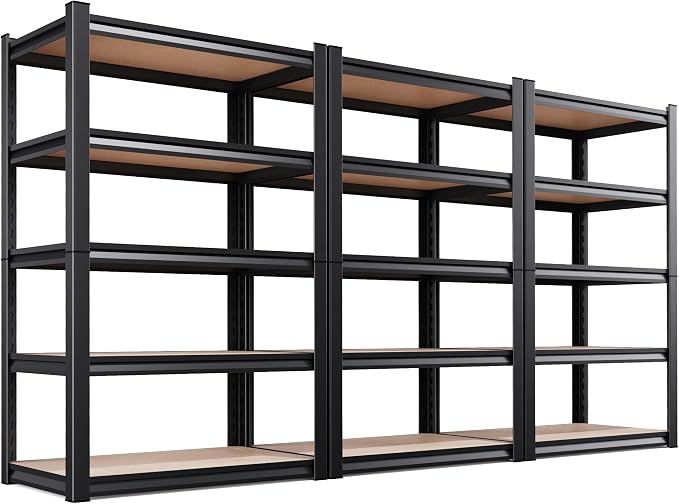 Set of 3 Garage Shelving-2050LBS 5 Tier Storage Shelves, Adjustable Heavy Duty by Unknown
