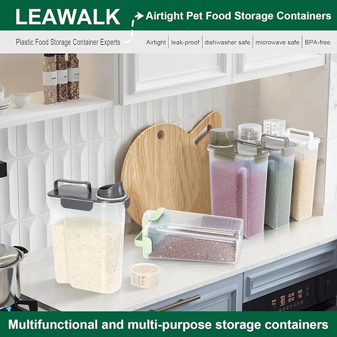 LEAWALK 5Lbs Airtight Cat Dog Food Storage Container - Image 7