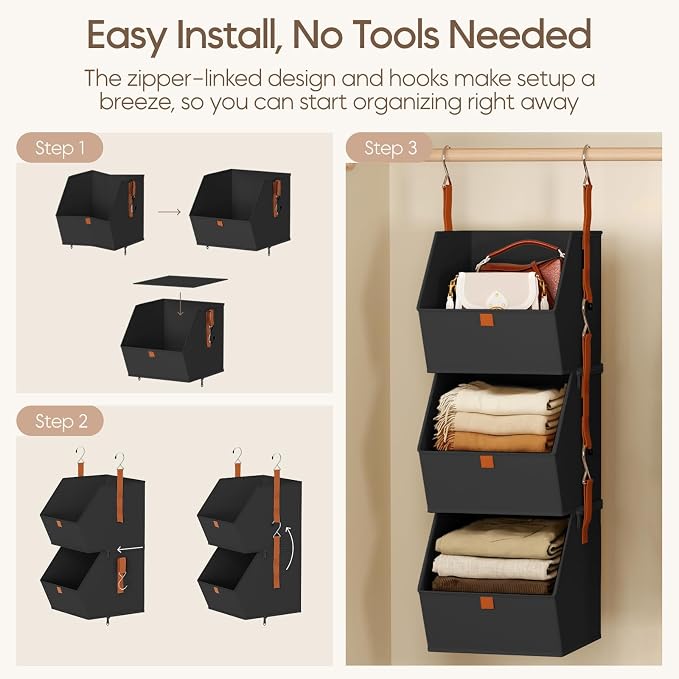 Homsorout Collapsible Hanging Closet Organizer - Image 7