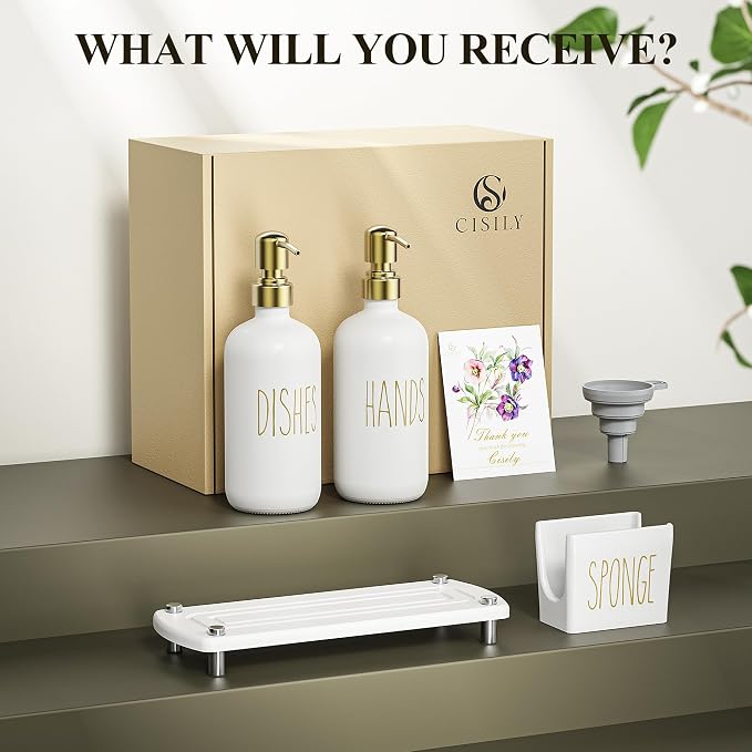 Cisily Kitchen Soap Dispenser Set Comes - Image 7