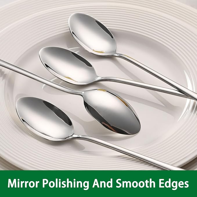 DEHOV 7.5 Inches Stainless Steel Iced Tea Spoons, Ice Cream, Long Handle Iced - Image 3