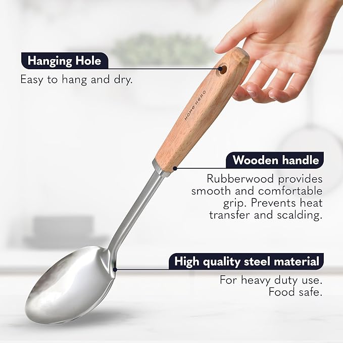 Home Hero Stainless Steel Kitchen Utensils Set - Image 4