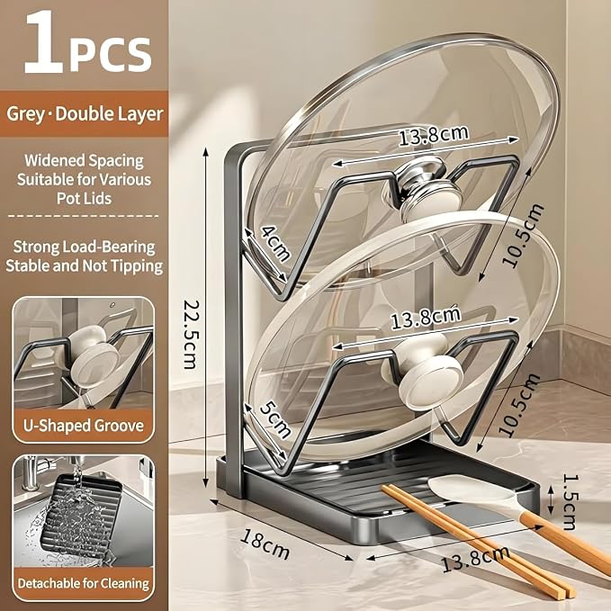Lispin 2026 Upgraded Kitchen Pot Lid Storage Rack, Lid Holder While Cooking - Image 2