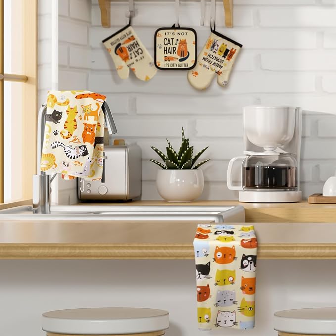 Jingmore 6 Pcs Kitchen Decor Set Accessorie Farmhouse Kitchen Towels Pot - Image 6