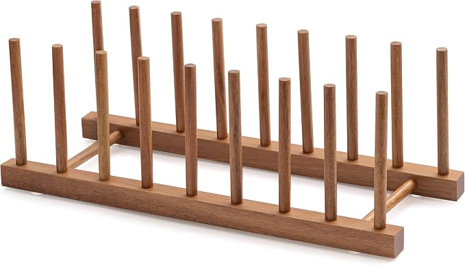 HBlife Acacia Wooden Dish Dying Rack Pot Lid Plate Organizer Holder by HBlife