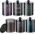 XIPENGKEJI 6 Pack Qtip Holder, Canister Apothecary Jar Set, Bathroom Jars by XIPENGKEJI