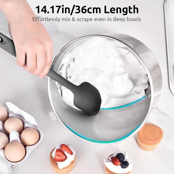 U-Taste Extra-Long 600ºF Heat Resistant Spatula Spoon: 14" Silicone Spoonula - Image 5