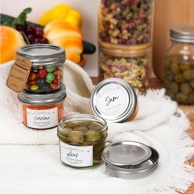 Eathtek Small Mason Jars 8 Pack, 4oz/120ml Mini Canning Jars - Image 7