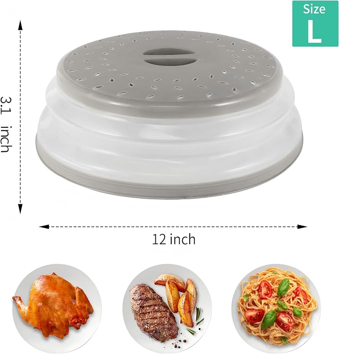 Collapsible Microwave Food Cover, Splatter Guard, Vented Microwave Lid - Image 2